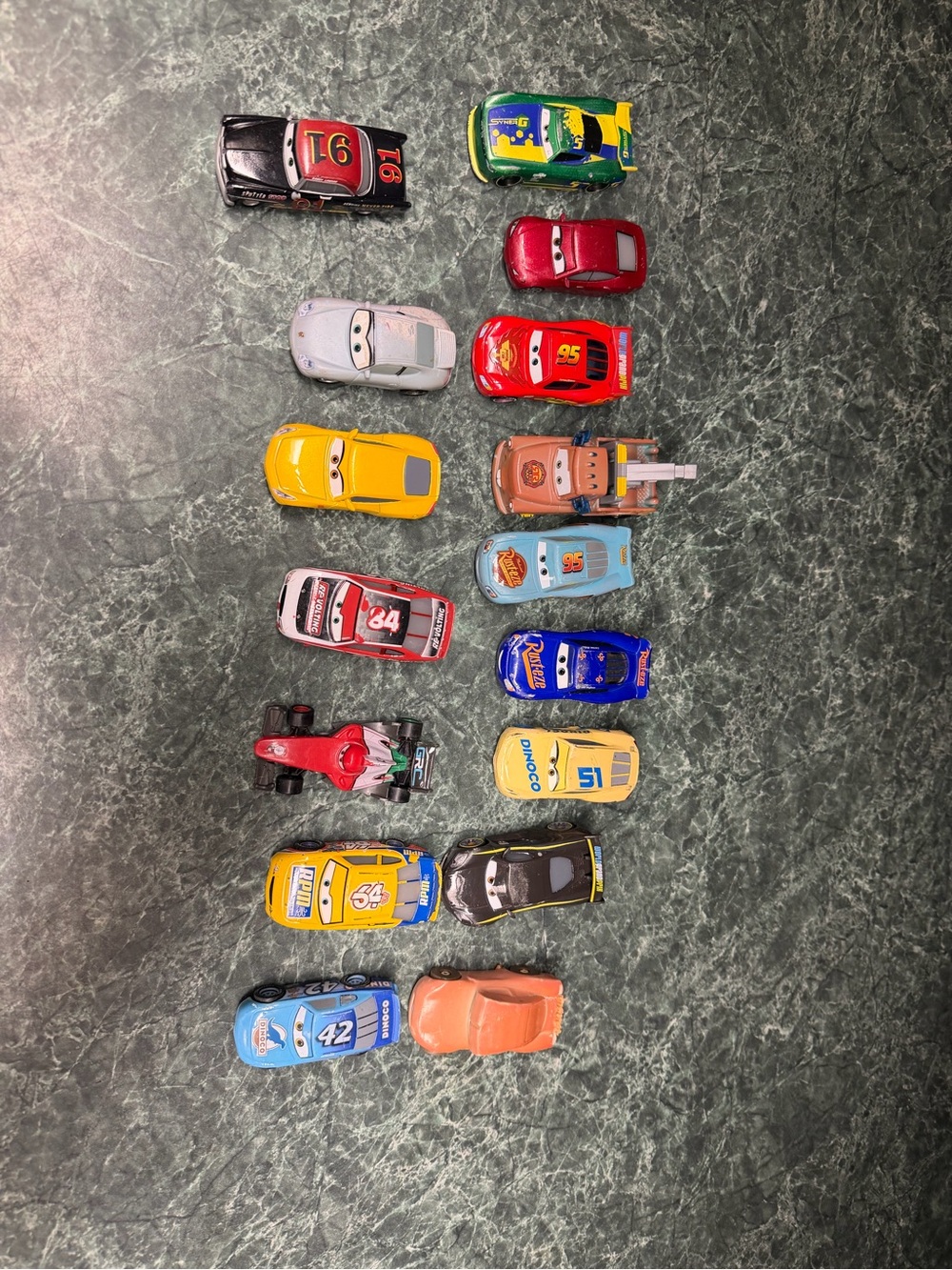 Disney Assorted Mini Character Cars - Red, Yellow, Blue, Green, Black & Orange